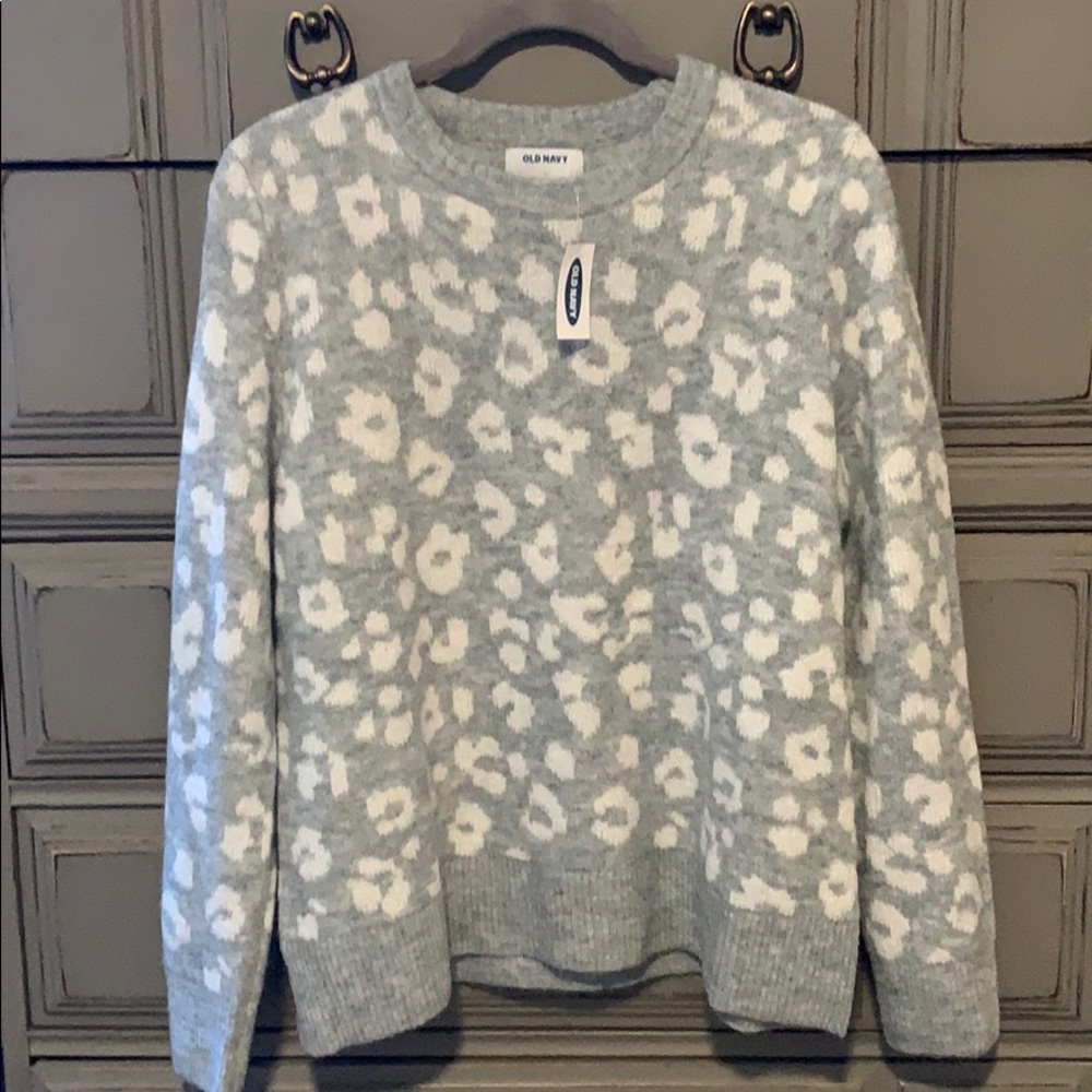 White leopard sweater